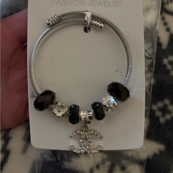 Source Unknown Jewelry - Source Unknown Silver and Black Bracelet